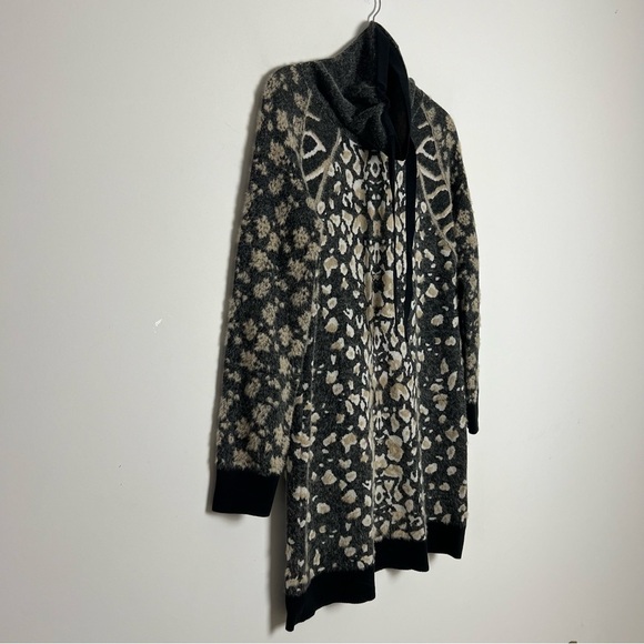 NEW Tribal Intarsia Cheetah Boho Soft High Neck Eye Lash Tunic Sweater Dress - Picture 4 of 13